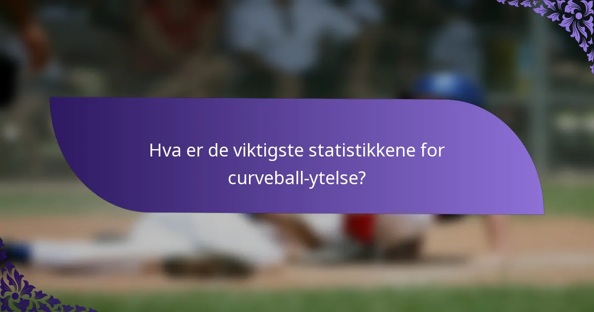 Hva er de viktigste statistikkene for curveball-ytelse?